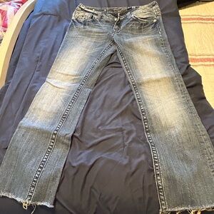 Miss Me Distressed Blue Flare Jeans